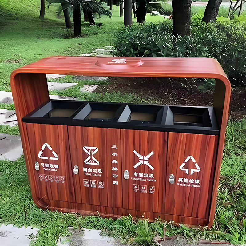 High-Capacity 120L Outdoor Trash Bin – Durable HDPE Material for Public Areas