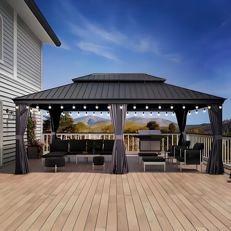 Best Price Waterproof Pergola Gazebo – Retractable Roof & Solar Light Ready