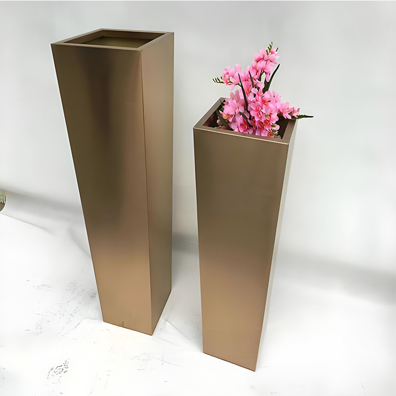 Stainless Steel Self-Watering Flowerpot Intelligent Drainage System Low Maintenance Houseplants